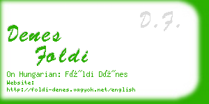 denes foldi business card